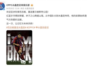 范志毅重返水晶宫，获全场球迷鼓掌致敬